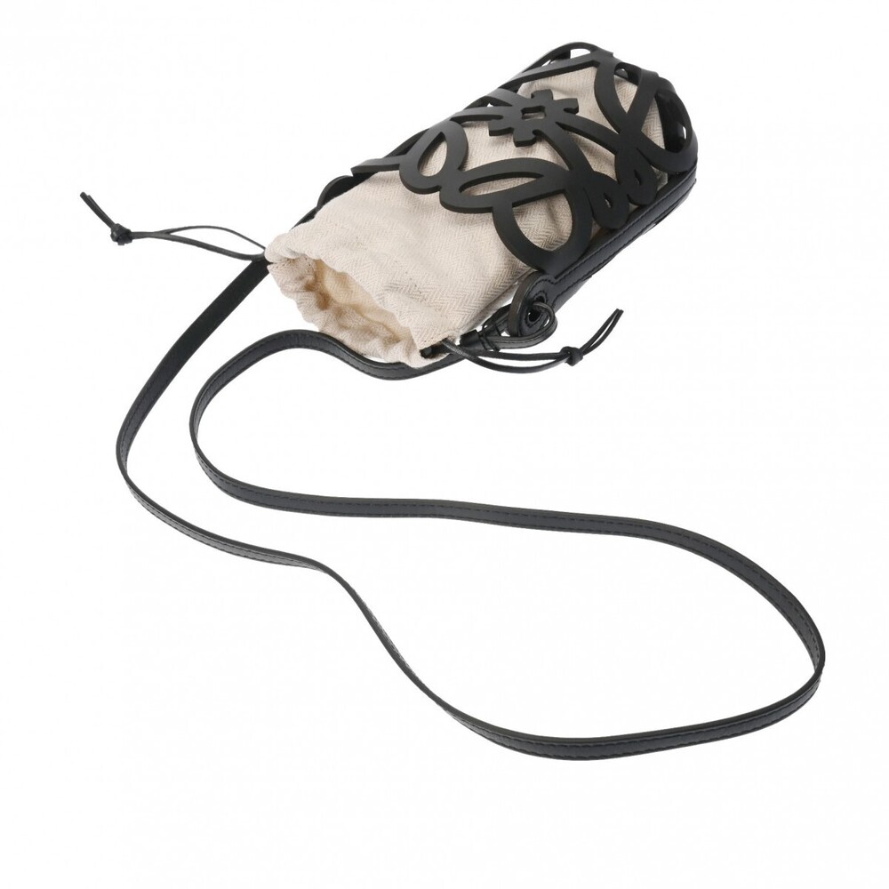 LOEWE Anagram Cutout Black Calfskin Shoulder Bag - Picture 3 of 11